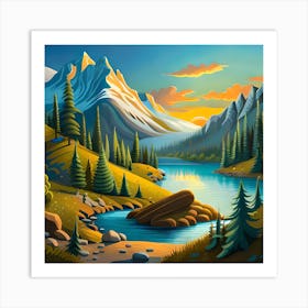 A Valley And A River Art Print