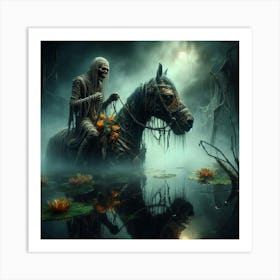 Skeleton On Horseback Art Print