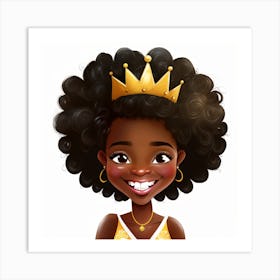 Afro Girl With Crown Art Print