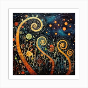 Spirals In The Night Sky Art Print