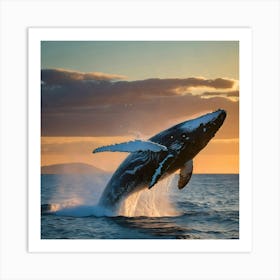 Humpback Whale Jumping 10 Art Print