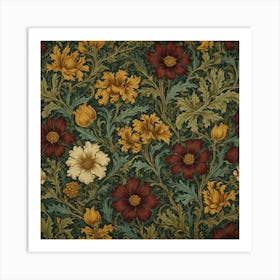 Floral Pattern In William Morris Art Print