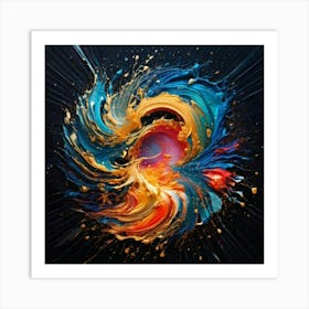 Firefly Vibrant Abstract Digital Art Showcasing Chaotic Beauty And Fluid Motion 80684 (2) Art Print