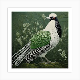 Ohara Koson Inspired Bird Painting Pheasant 8 Square Art Print