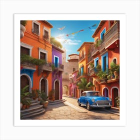 Old Town Mexico Art Print