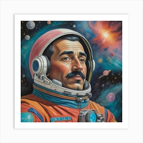 Cosmic Explorer Portrait Of An Astronaut Among The Stars (5) Art Print