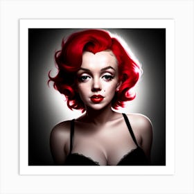 Red Velvet Marilyn Monroe Art Print