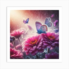 Butterfly In The Rain 2 Art Print