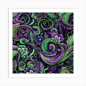 Purple Paisley Art Print