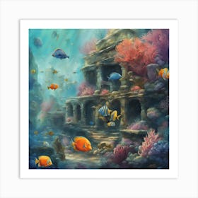 Underwater Ruins Art Print