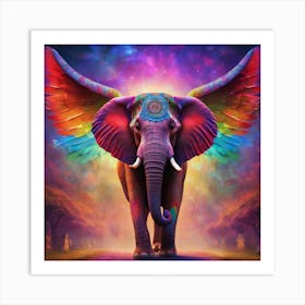 Rainbow Elephant Art Print