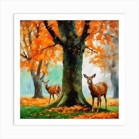 Deer In The Park Art Print