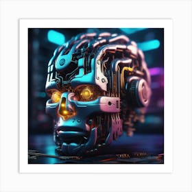 Futuristic Robot Head 7 Art Print