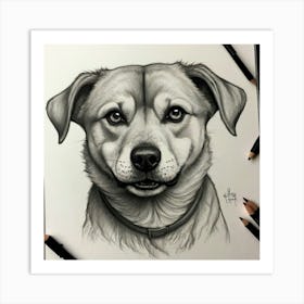 Dog Drawing Art Print