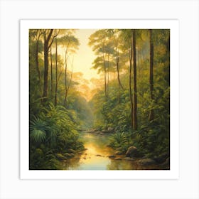 Sunrise In The Jungle Art Print