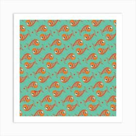 Cute Fish Underwater Sea Ocean Nature Aquarium Goldfish Marine Water Art Print