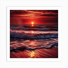 Sunset On The Beach 1087 Art Print