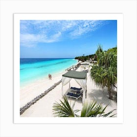 Beach In The Maldives Art Print