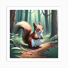 Squirrel In The Forest 152 Art Print