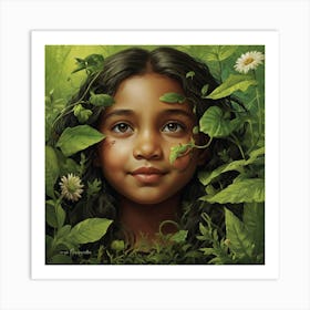 Little Girl In The Forest Art Print