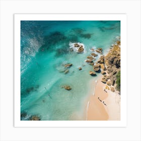 Swimmers Beach Aerial Art Print