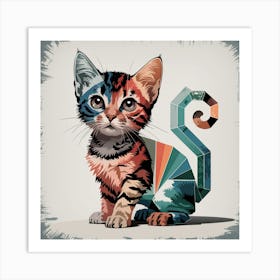 Colorful Kitten Art Print