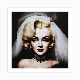 Marilyn Monroe As The Haunting Bride Art Print