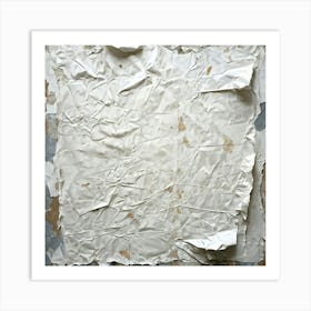 Abstract Art Featuring A Crumpled White Sheet Surface Rich With Texture Showcasing Wrinkles And Cre (3) Art Print