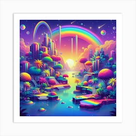 Rainbow City Art Print