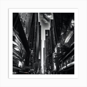 Black And White Cityscape 5 Art Print