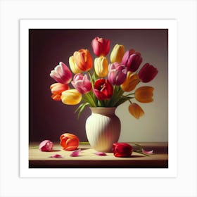 Tulips In A Vase 3 Art Print