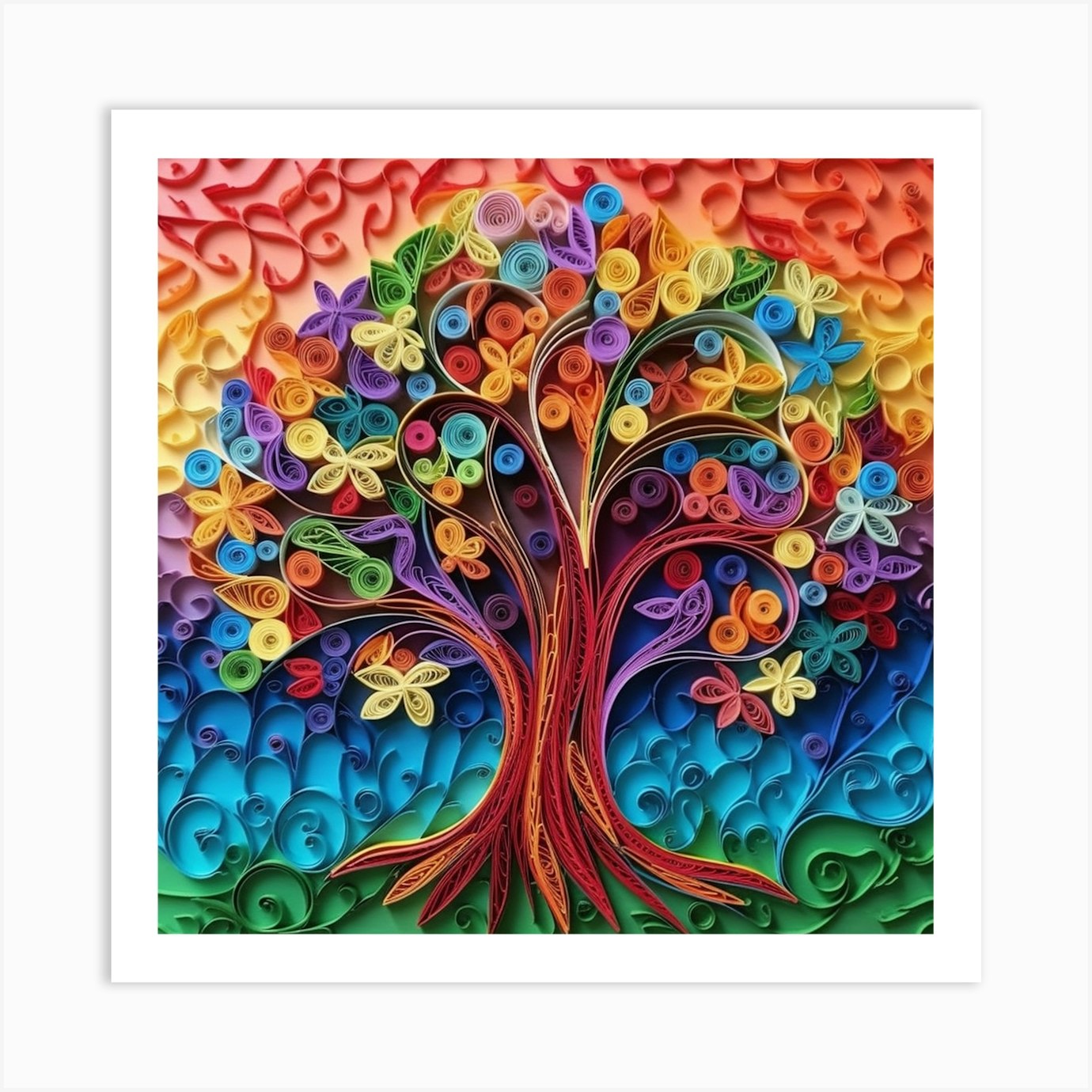 Colorful Tree Quilling Pattern - Store