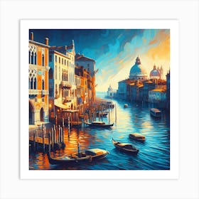 Venice At Sunset 4 Art Print