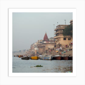 Ganga River In Varanasi, India Art Print