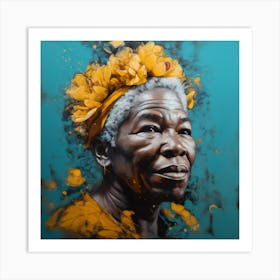 Painting Black Older Woman 055620 Art Print