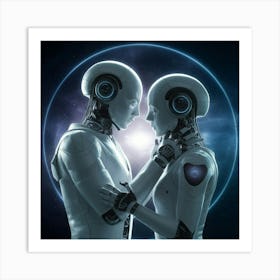 Couple Of Robots Art Print