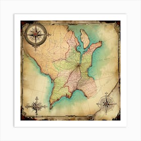 Map Of The United States Art Print