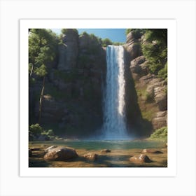 Waterfall - Waterfall Stock Videos & Royalty-Free Footage 3 Art Print