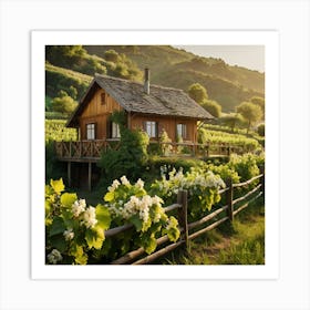 Vineyard House In The Countryside Art Print