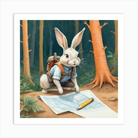 Rabbit In The Woods 11 Art Print