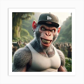 Monkey In A Cap Art Print