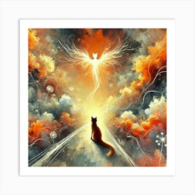 Angel Cat Art Print