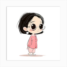 Little Girl With Glasses Art Print