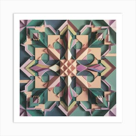 Geometric Paper Art Art Print