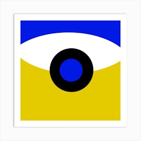 Blue And Yellow Shapes Art Print