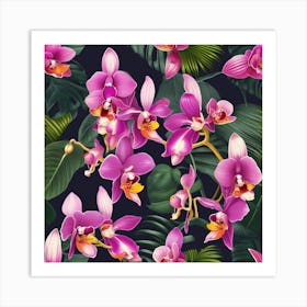 Tropical orchids 1 Art Print