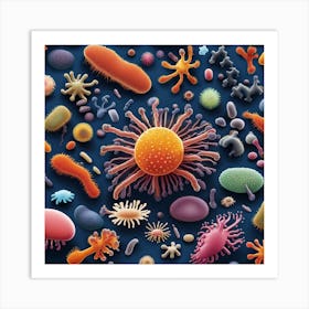 Bacteria And Viruses Art Print