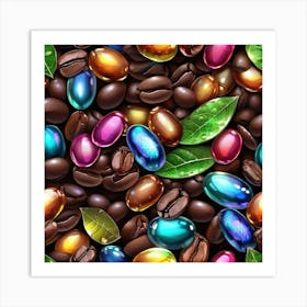 Coffee Beans Seamless Pattern 2 Art Print