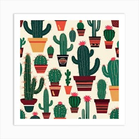 Cactus Pattern 6 Art Print