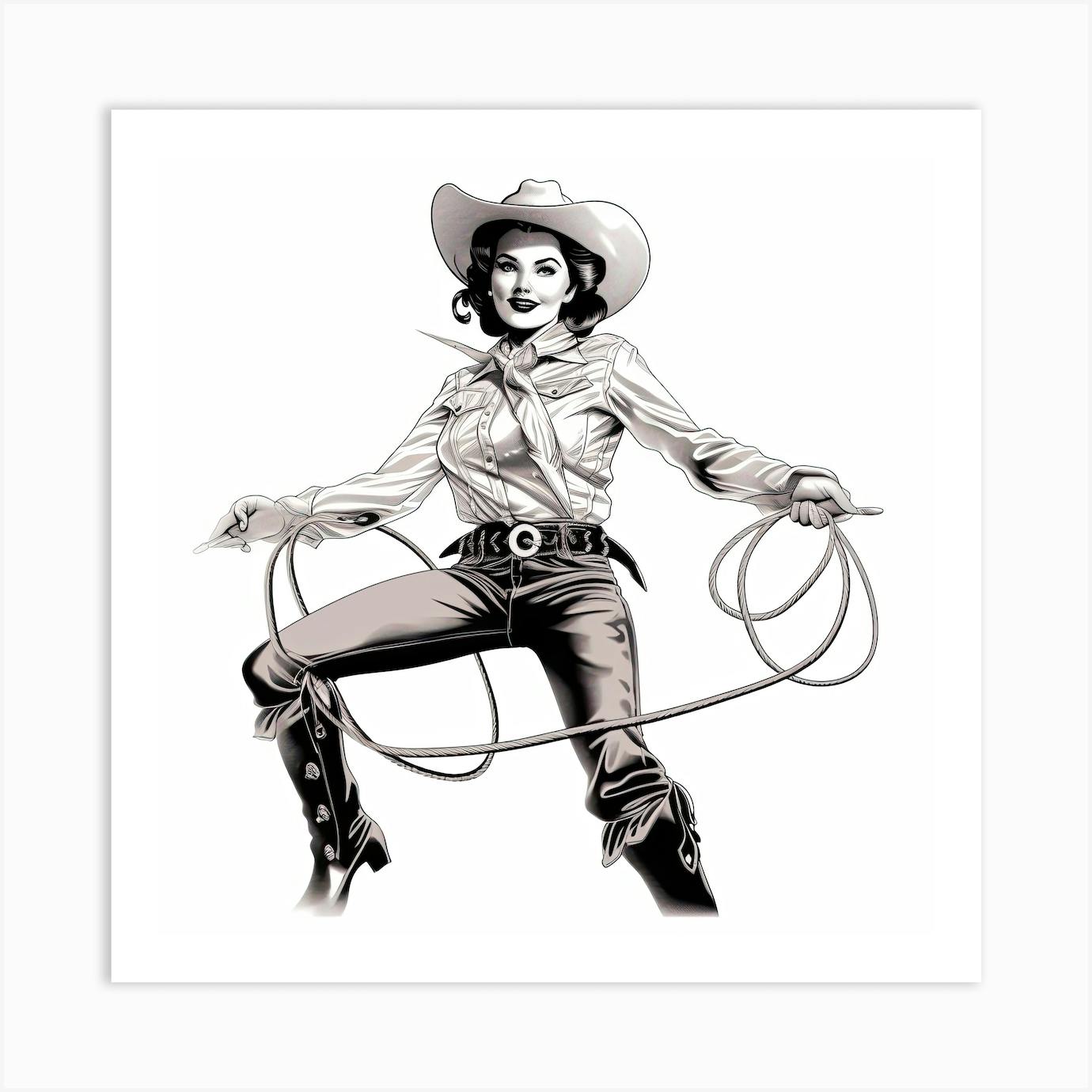 A plain sketch of a cowgirl Stock Vector Image & Art - Alamy